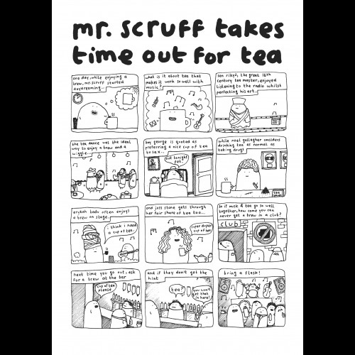 'Mr. Scruff Takes Time out for Tea' Signed Art Print - 
